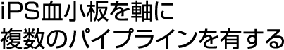 iPS血小板を軸に複数のパイプラインを有する